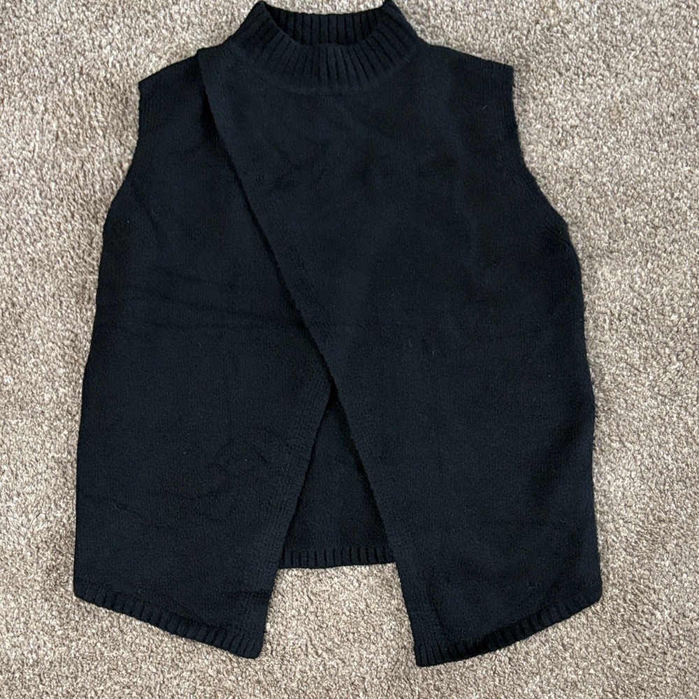 Black Sleeveless Knit Vest